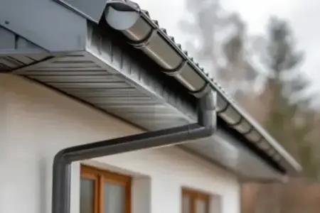 Pose de gouttières en zinc par un couvreur à Barsac